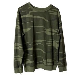 Cold Crush Green Camouflage Crew Neck Long Sleeve Sweatshirt Sz L